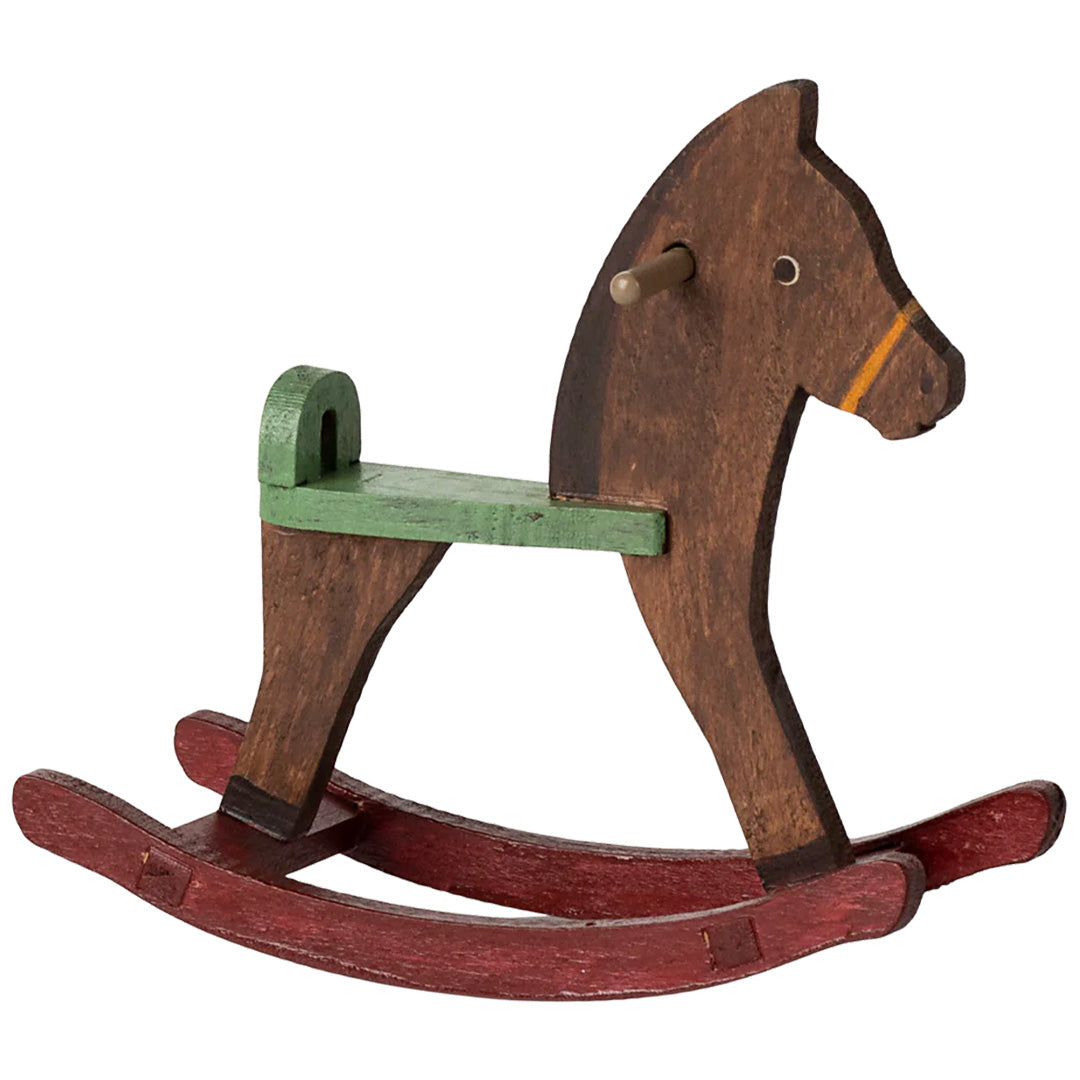 maileg poppenhuis hobbelpaard - donkerbruin - 8,5 cm