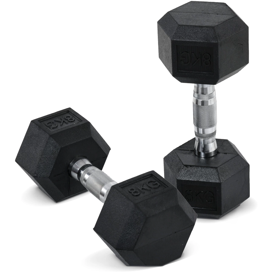 HOMCOM Kurzhantel 2er Set in Hexagon Form schwarz, silber