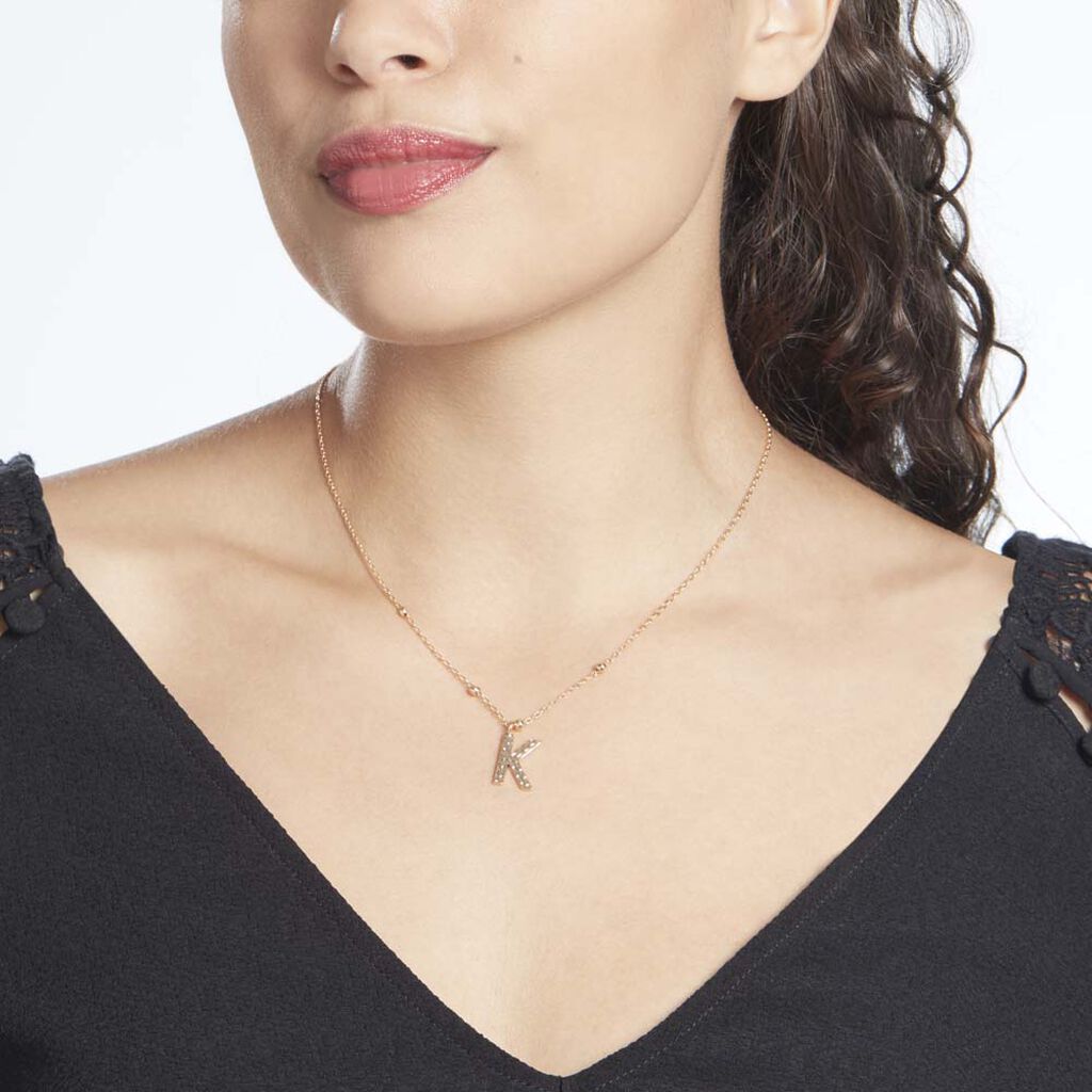 Collier Plaqué Or Jaune Lettra