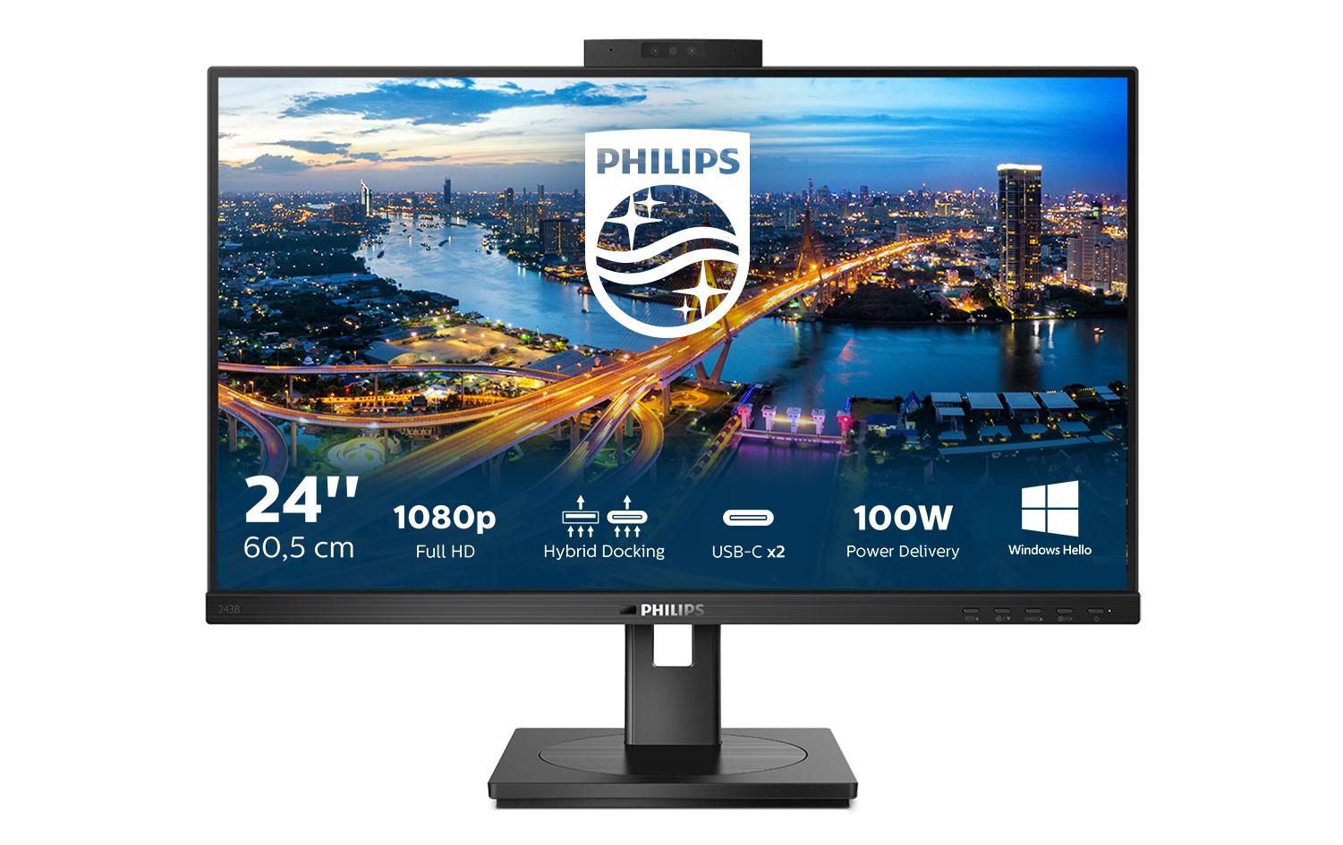 Monitor 243B1JH/00<br>Sparsamer und ergonomischer 23.8