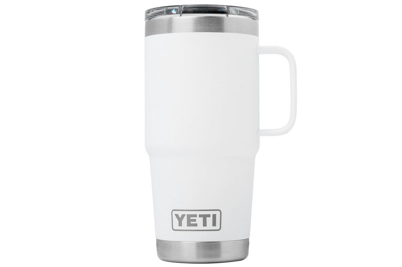Yeti Rambler Travel Mug 20oz Stronghold Lid, White, thermos reismok met deksel, 591 ml