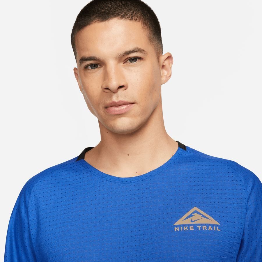 Nike Haut Running Dri-FIT Trail Solar Chase - Bleu/Citron