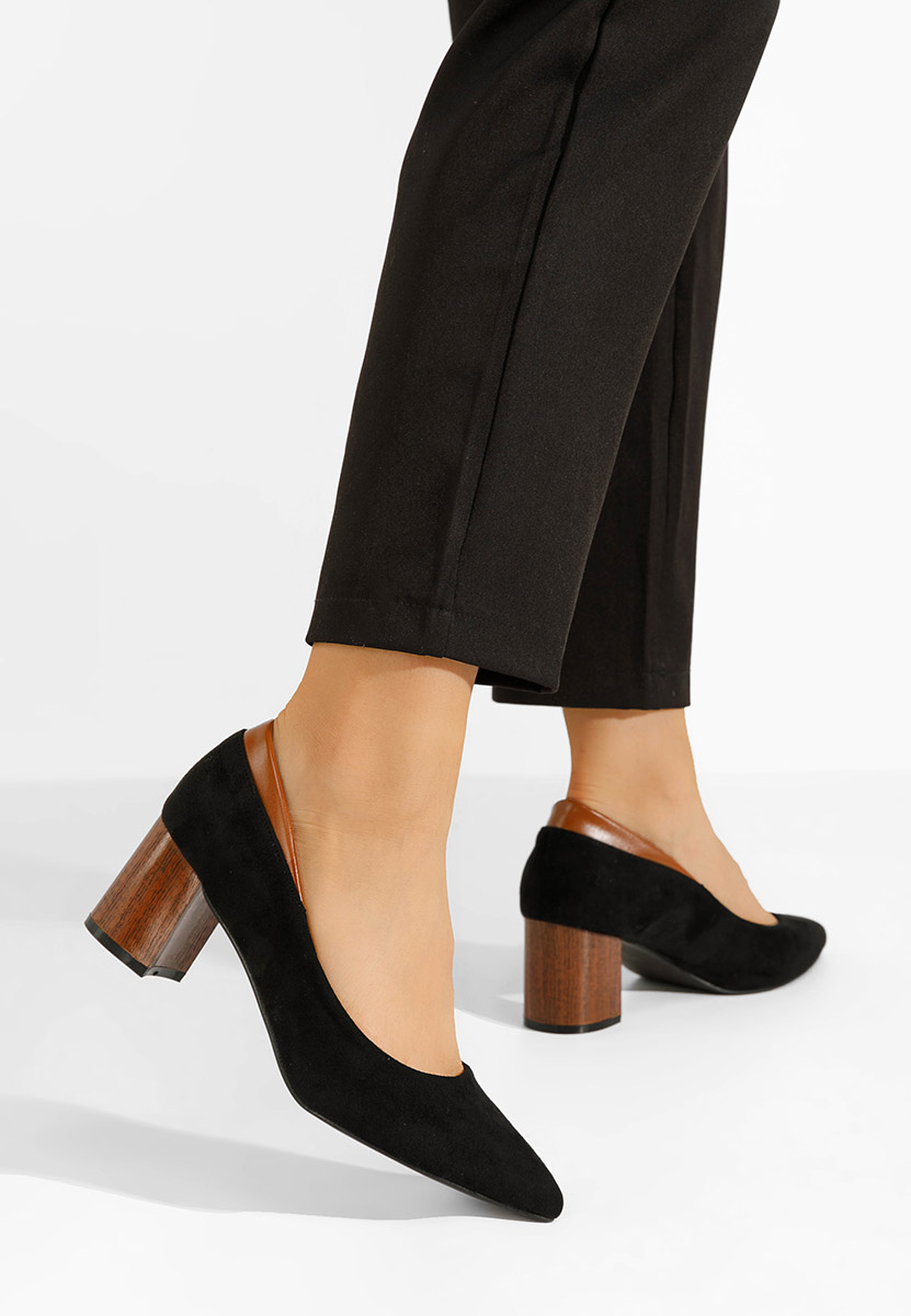 Chaussures à talon épais noirs Kiori V2