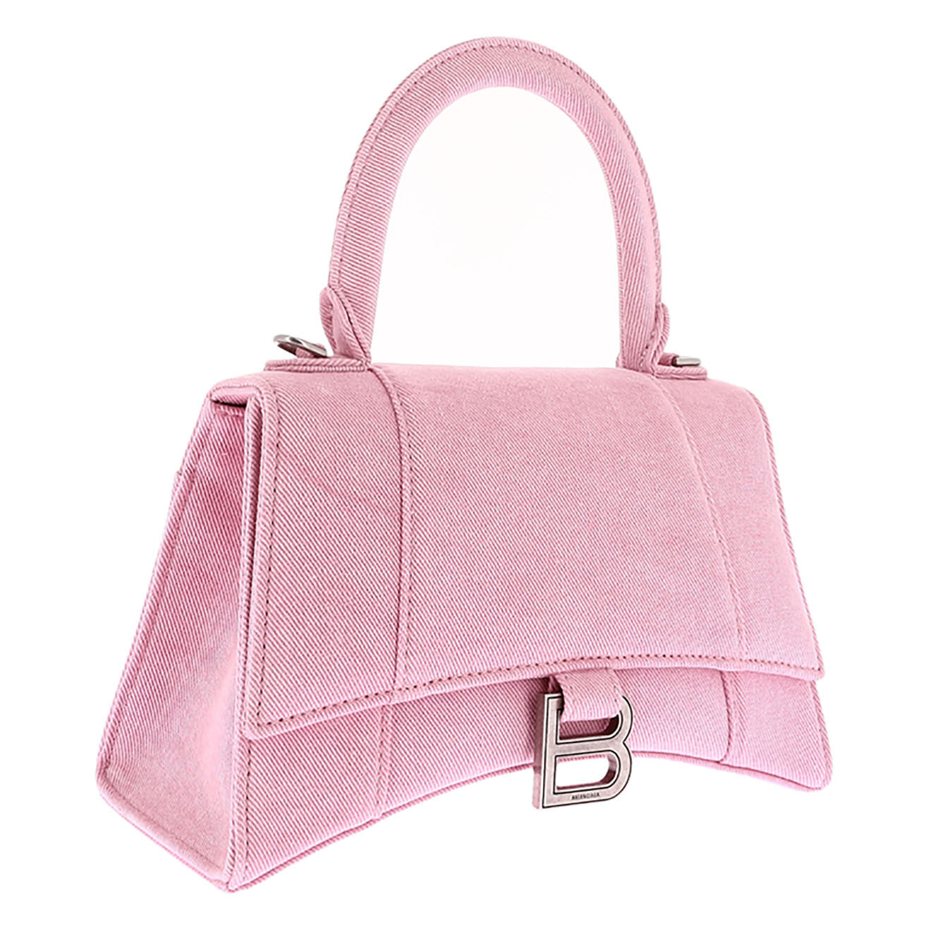 Balenciaga Sac bandoulière Hourglass en Denim rose - Neuf avec étiquette - L.22.5 cm
