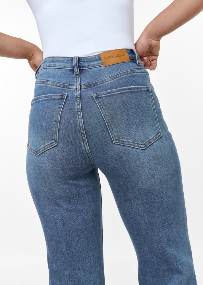 Straight leg stretch jeans navy blauw