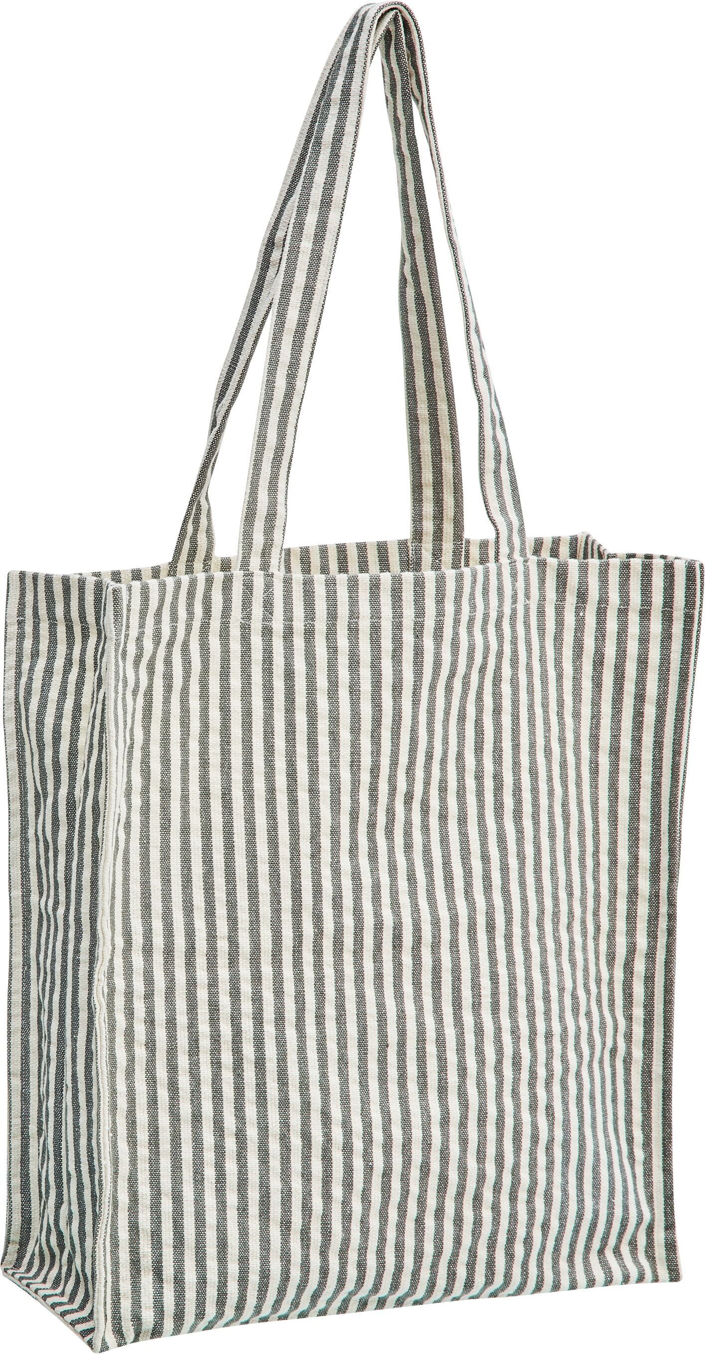 SOLEA Einkaufstasche - Grün / Weiss / B: 38.0 cm x T: 13.0 cm x H: 41.0 cm