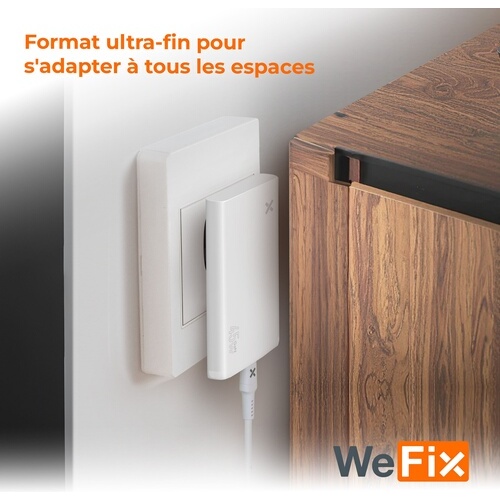 Chargeur pour téléphone mobile Wefix de voyage secteur 45 W Plat Blanc