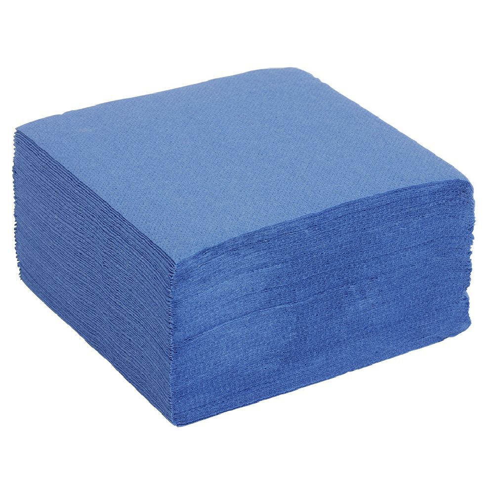 Serviette cocktail 25x25cm en papier bleu nuit x40