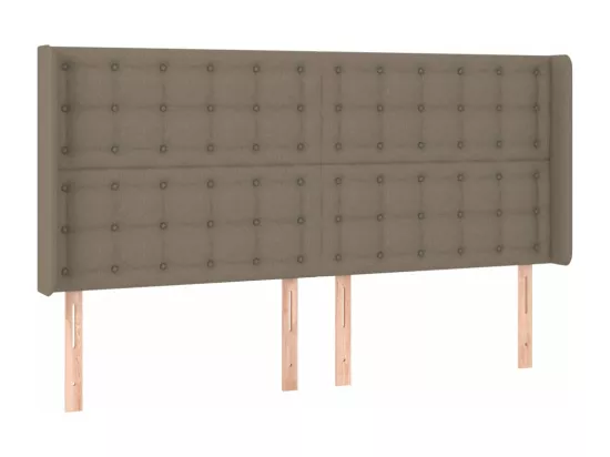 Sommier tapissier avec matelas et LED Taupe 180x200 cm Tissu