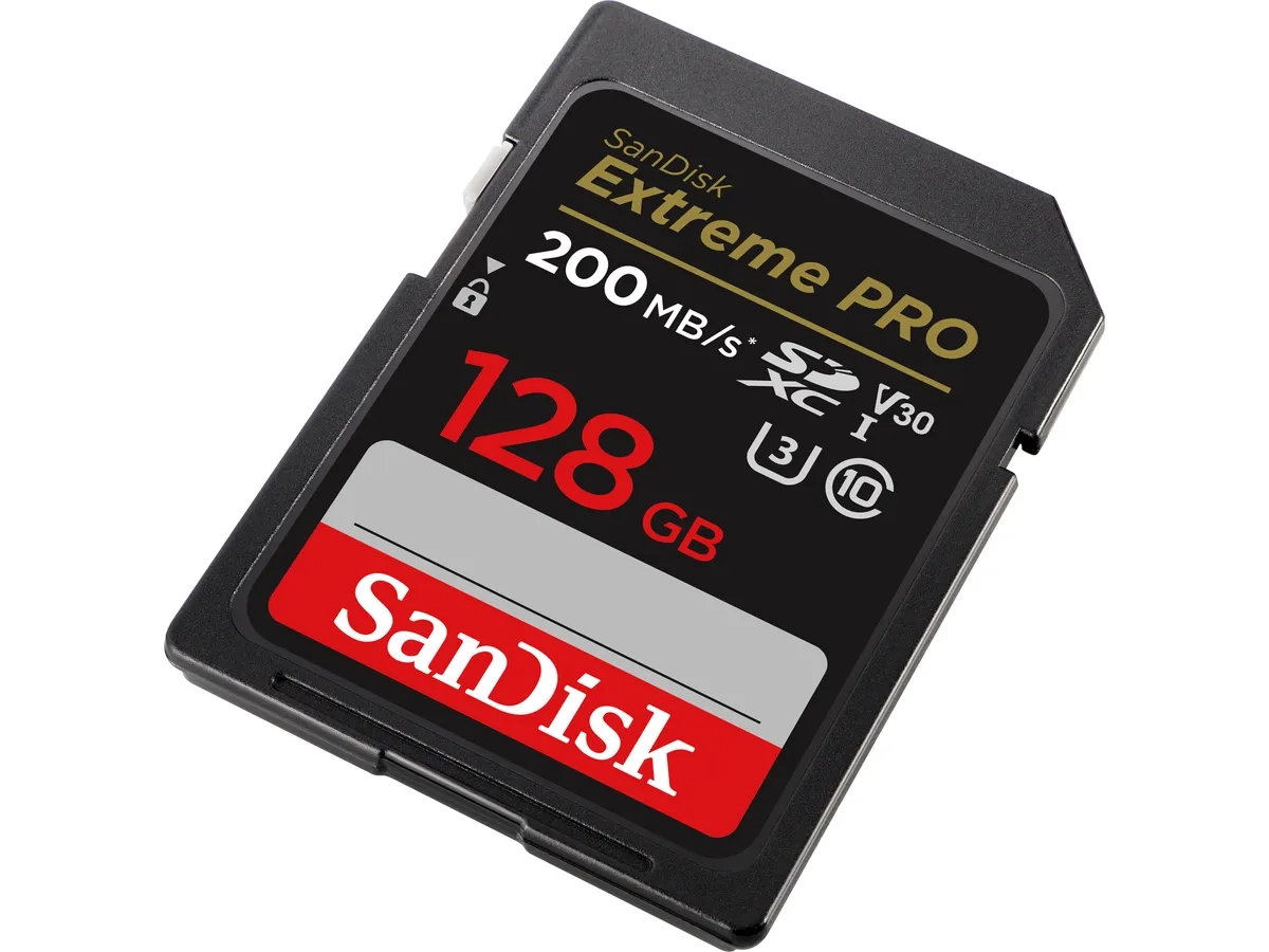 128GB Extreme PRO SDXC Speicherkarte Class 10 U3 UHS-I V30 200 Mbit/s   90 Mbit/s Schreibgeschwindigkeit (SDSDXXD-128G-GN4IN) - Schwarz