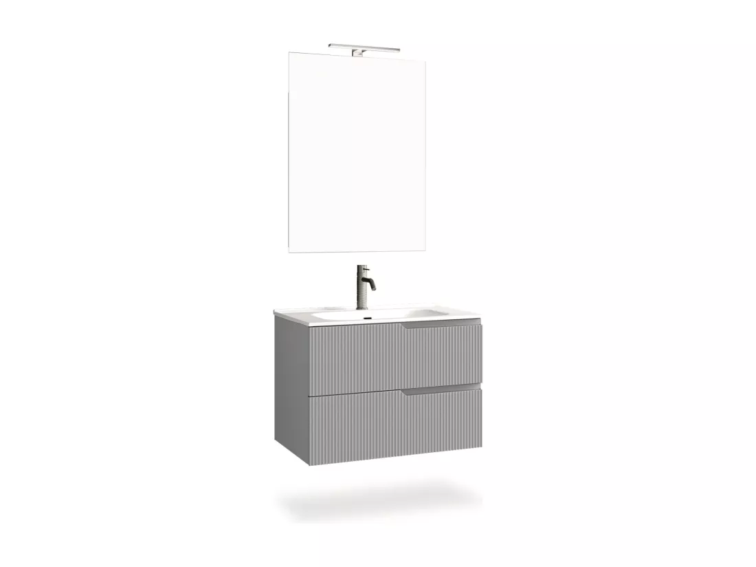 Ensemble salle de bain 4 pièces VENERE gris mat