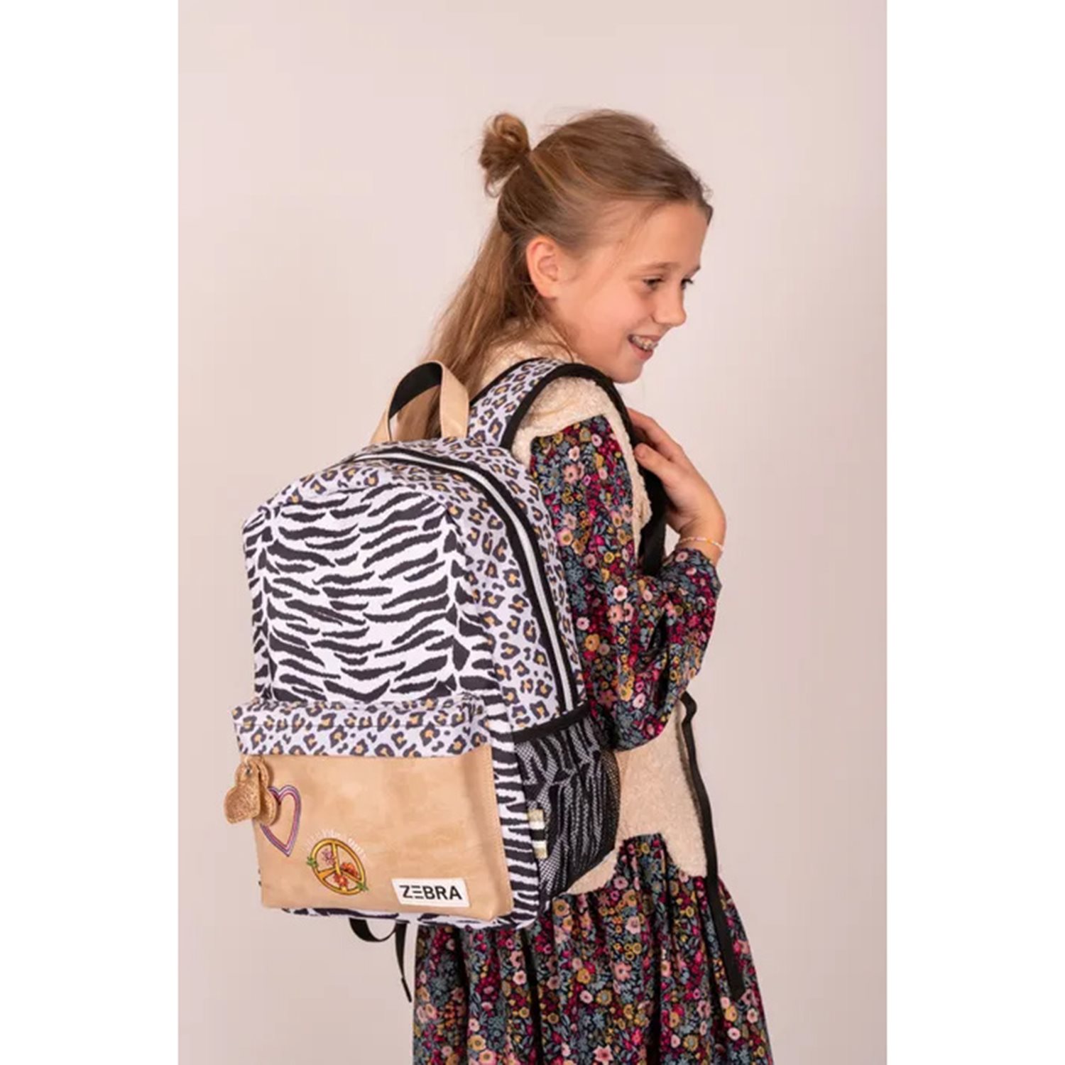 Zebra Trends Olivia Rugzak wit-beige