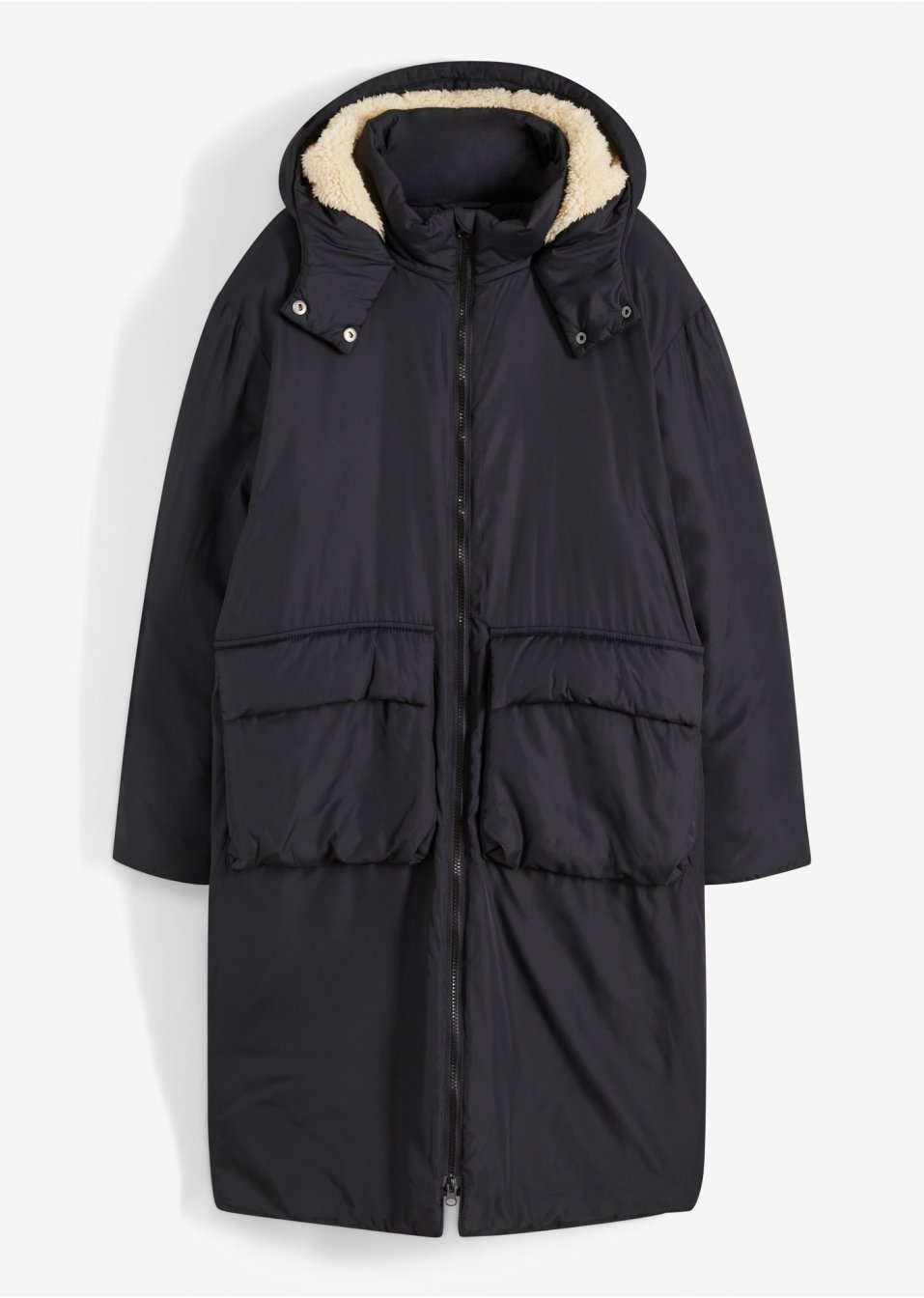 Manteau oversize avec doublure peluche dans la capuche