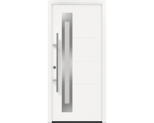 EcoStar ISOPRO Secur IPS 780S voordeur, 1100 x 2100 mm, linksdraaiend, RAL 9016 verkeerswit, inclusief beslagset, RVS-kruk, veiligheidsprofielcilinder met 5 sleutels