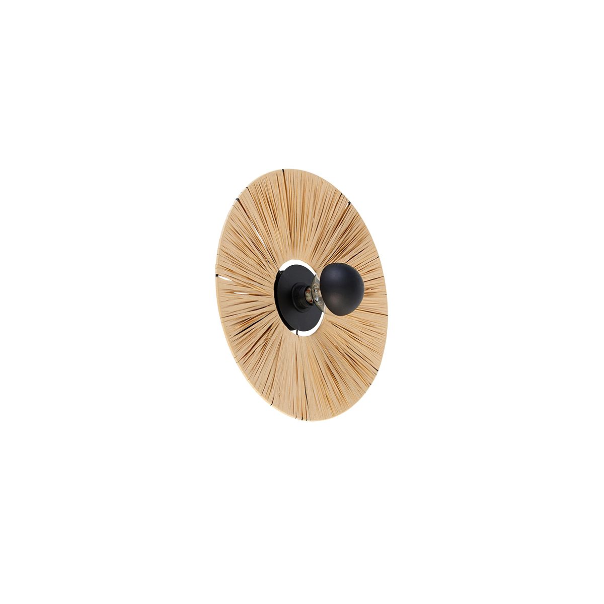 Landelijke wandlamp zwart met touw 45 cm - Leia