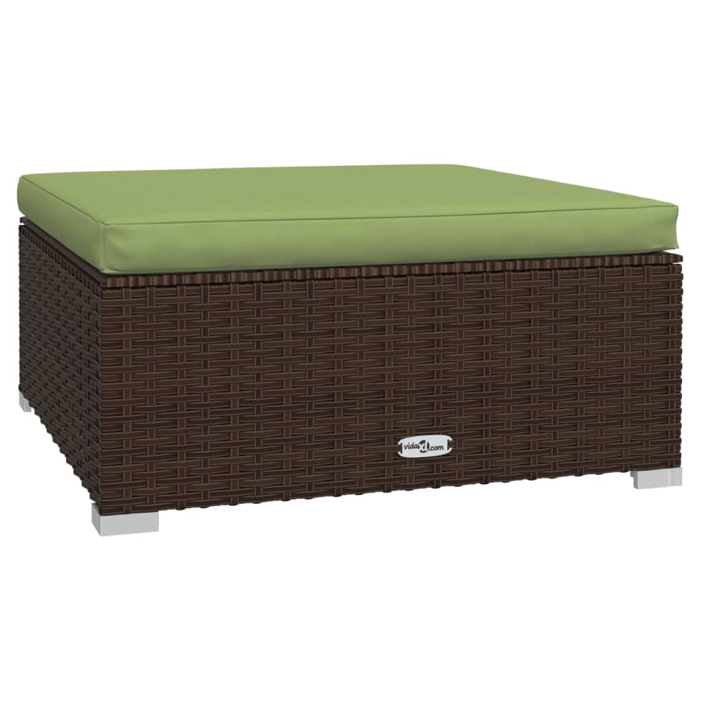 Salon de jardin meuble d'extérieur ensemble de mobilier 4 pièces avec coussins résine tressée marron