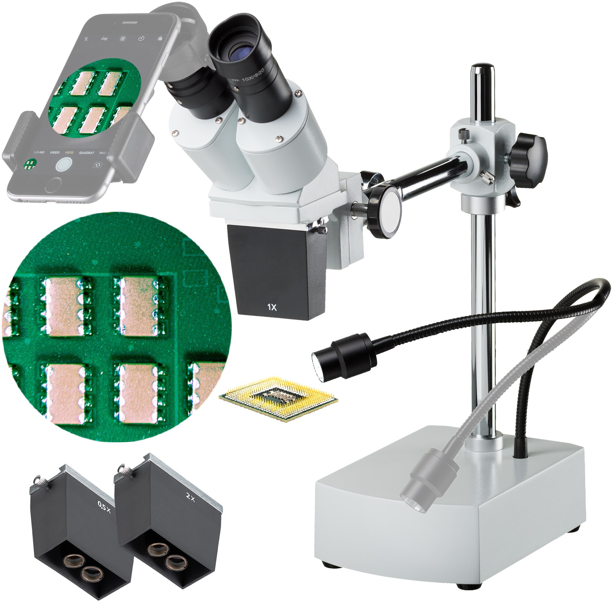 BRESSER Biorit ICD-CS 5x-20x Auflicht Mikroskop LED (30.5)