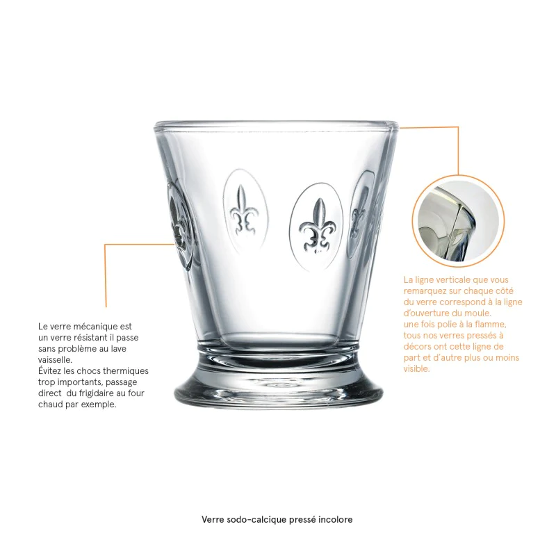 Lot de 6 verres à eau, FLEUR DE LYS La Rochère