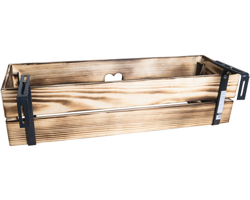 Houten bloembak 42 x 19 x 15 cm bruin