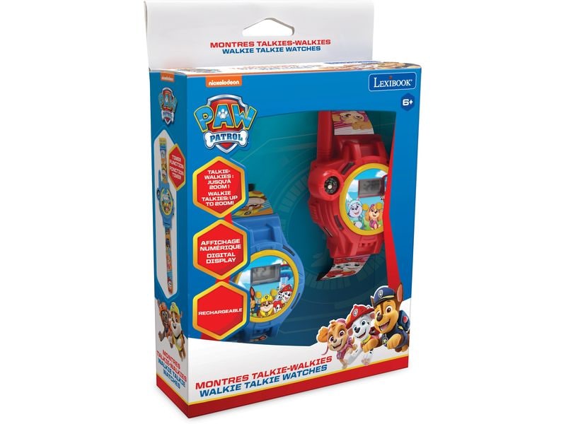 Lexibook Paw Patrol Digitaluhr mit Walkie-Talkie Blau/Rot Zwei Walkie-Talkie-Uhren mit Kompass und Taschenlampe