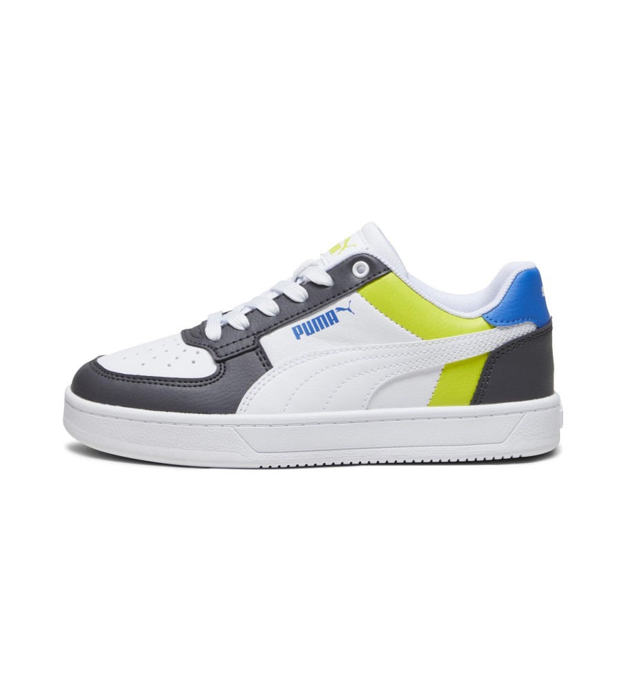 Tênis Puma Caven 2.0 Block, branco e preto.