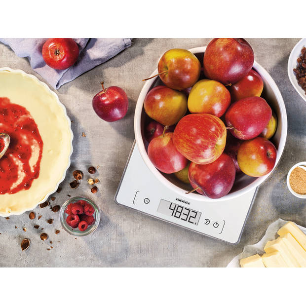 Soehnle keukenweegschaal Page Comfort 400 - extra groot weegvlak - 1 gr nauwkeurig - digitaal - tot 10 kg - wit