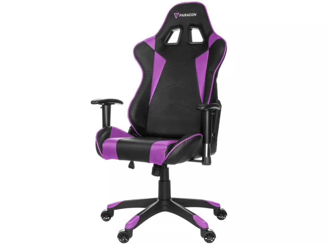 Paracon Knight Fauteuil de gamer avec oreiller cervical et soutien lombaire, lila.