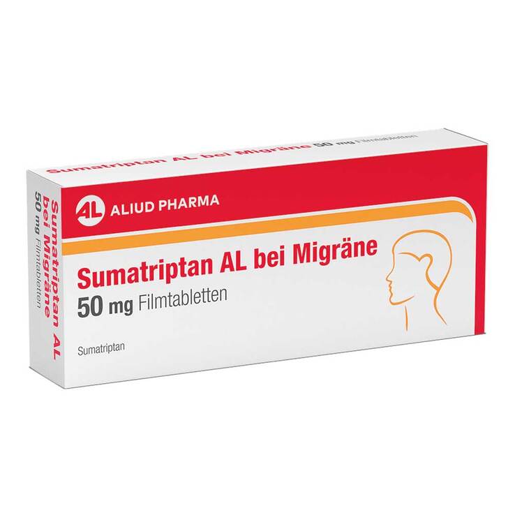 Sumatriptan AL bei Migräne 50 mg Filmtabletten, 2 St
