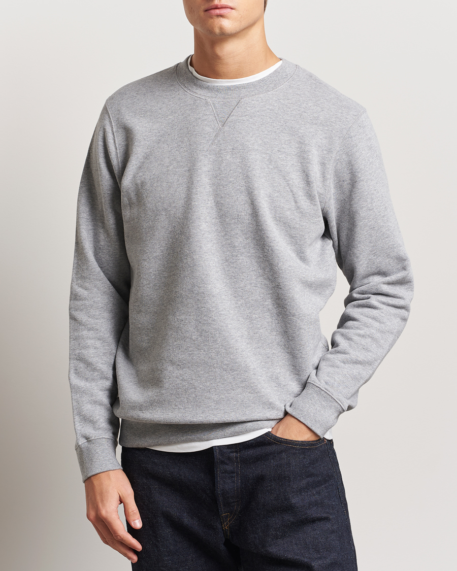 Sunspel Loopback Sweatshirt Grey Melange
