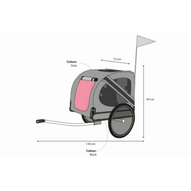 Remorque de vélo Doggy-Bike Flamingo pour chien