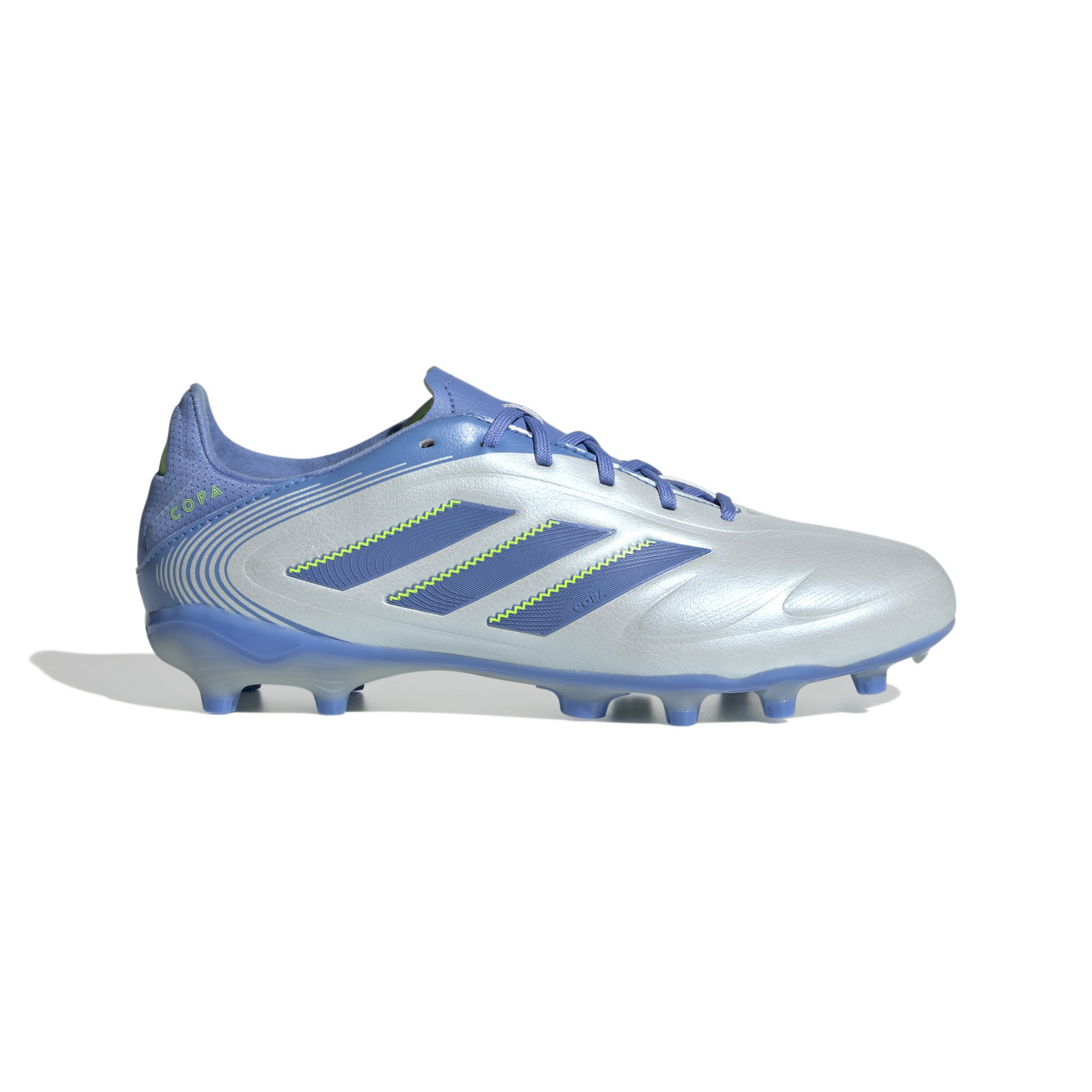 Adidas Copa Pure III League Gras / Kunstgras Voetbalschoenen (MG) Kids Blauw Grijs Neongeel