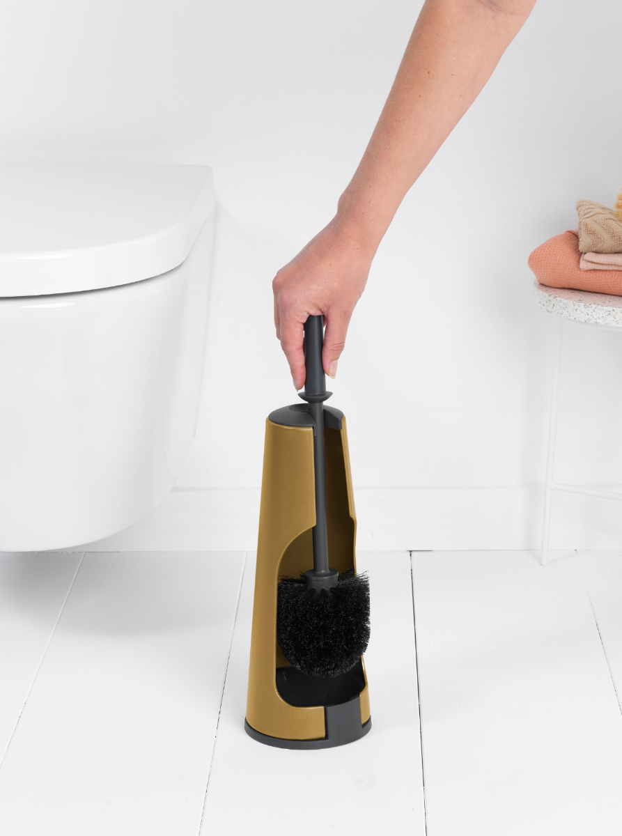 ReNew Toiletborstel met houder - Warm Gold