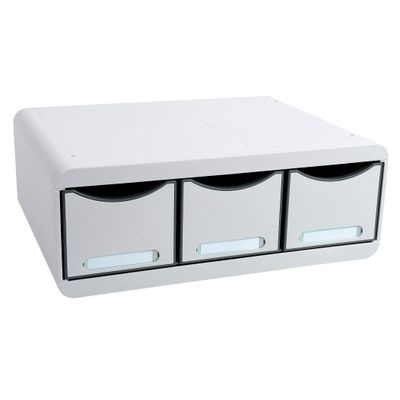 Exacompta Toolbox Maxi - Module de classement à l'italienne 3 tiroirs - gris lumière