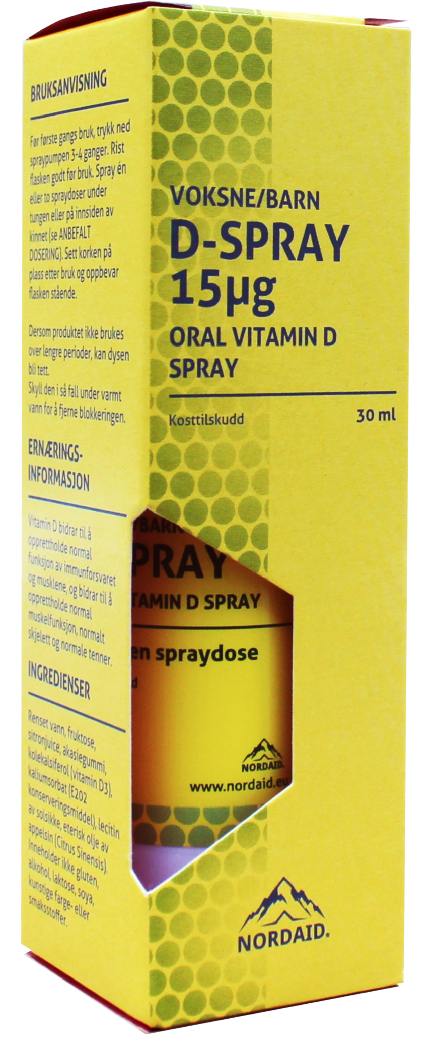 Nordaid D-spray 15 μg oral vitamin D- spray 30 ml