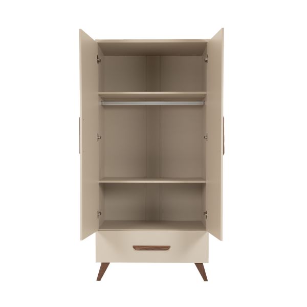 TWF Ledikant 60 x 120 - Commode 3 Laden - Hanglegkast 2 Deuren 1 Lade Salerno Walnoot