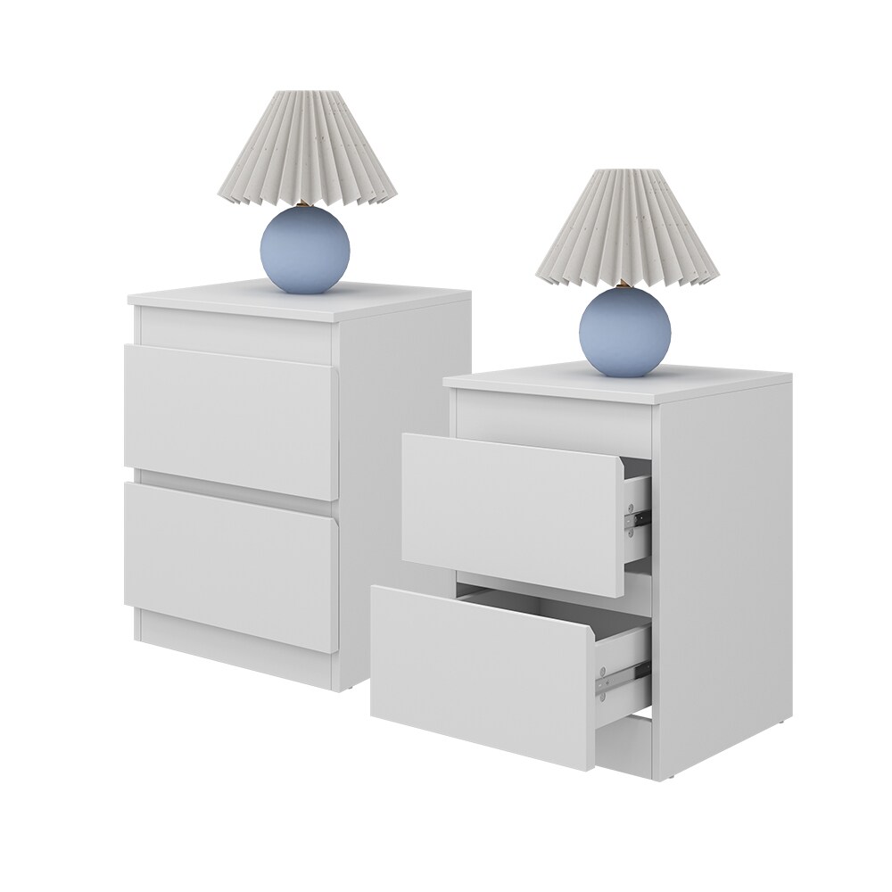 Vicco Nachtschrank Calisto Weiß 40 x 55 cm 2er-Set Schublade Kommode Schlafzimmer