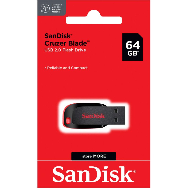 Sandisk clé USB Cruzer Blade 64 Go Usb 2.0 (Usb-A) Noir