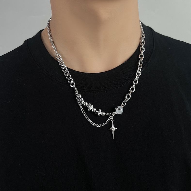 Lilafey - Stervormige strass hanger ketting