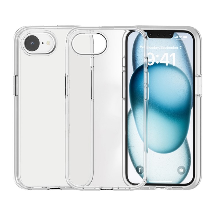 iPhone 16e Hybrid Hardcase Hülle mit TPU Bumper - Transparent