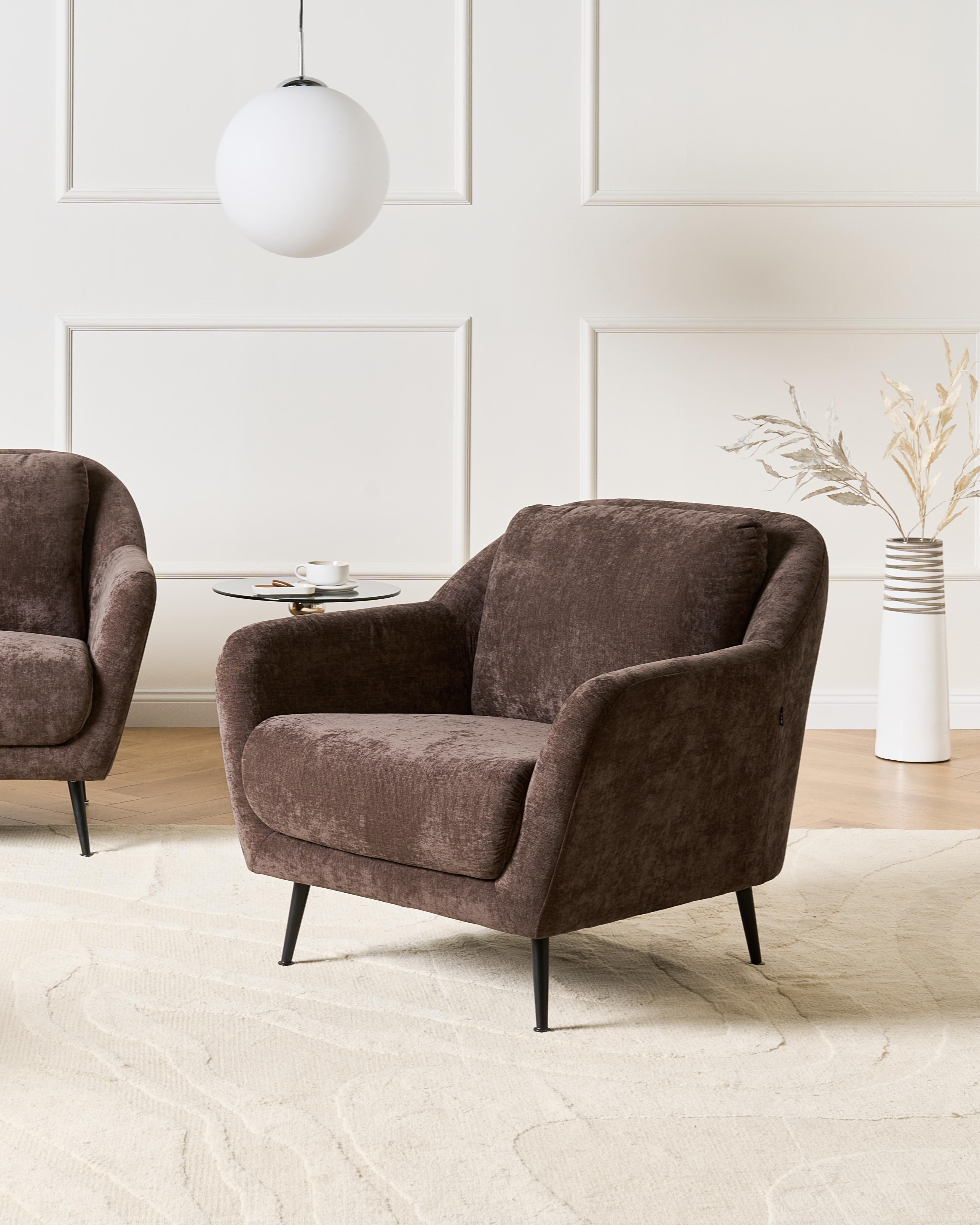 Fauteuil EIBY Chenille Donkerbruin