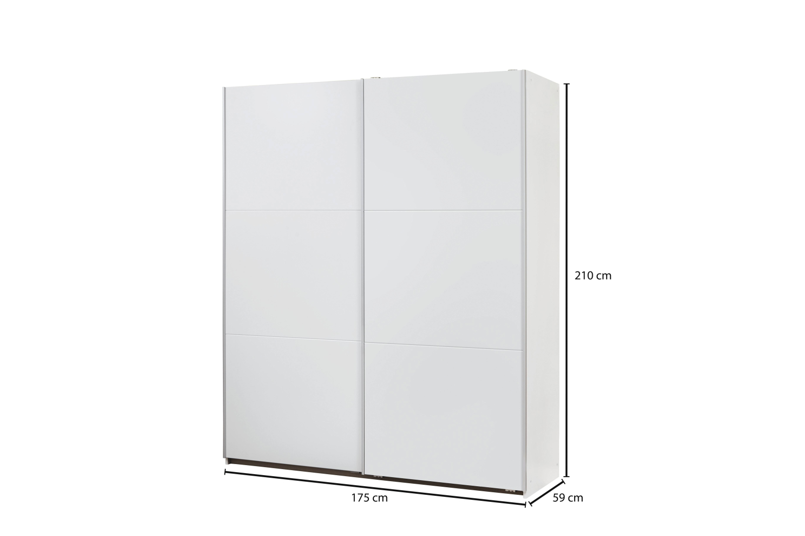 Schwebetürenschrank - alpinweiß - 2-türig - 175 cm breit