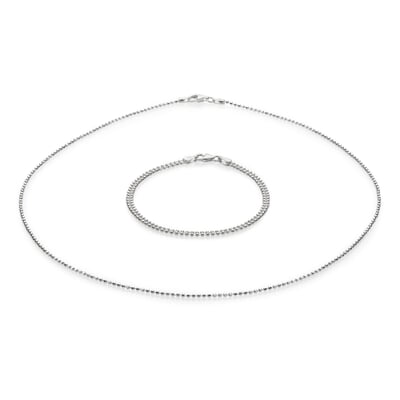 Halskette diamantiert, Silber