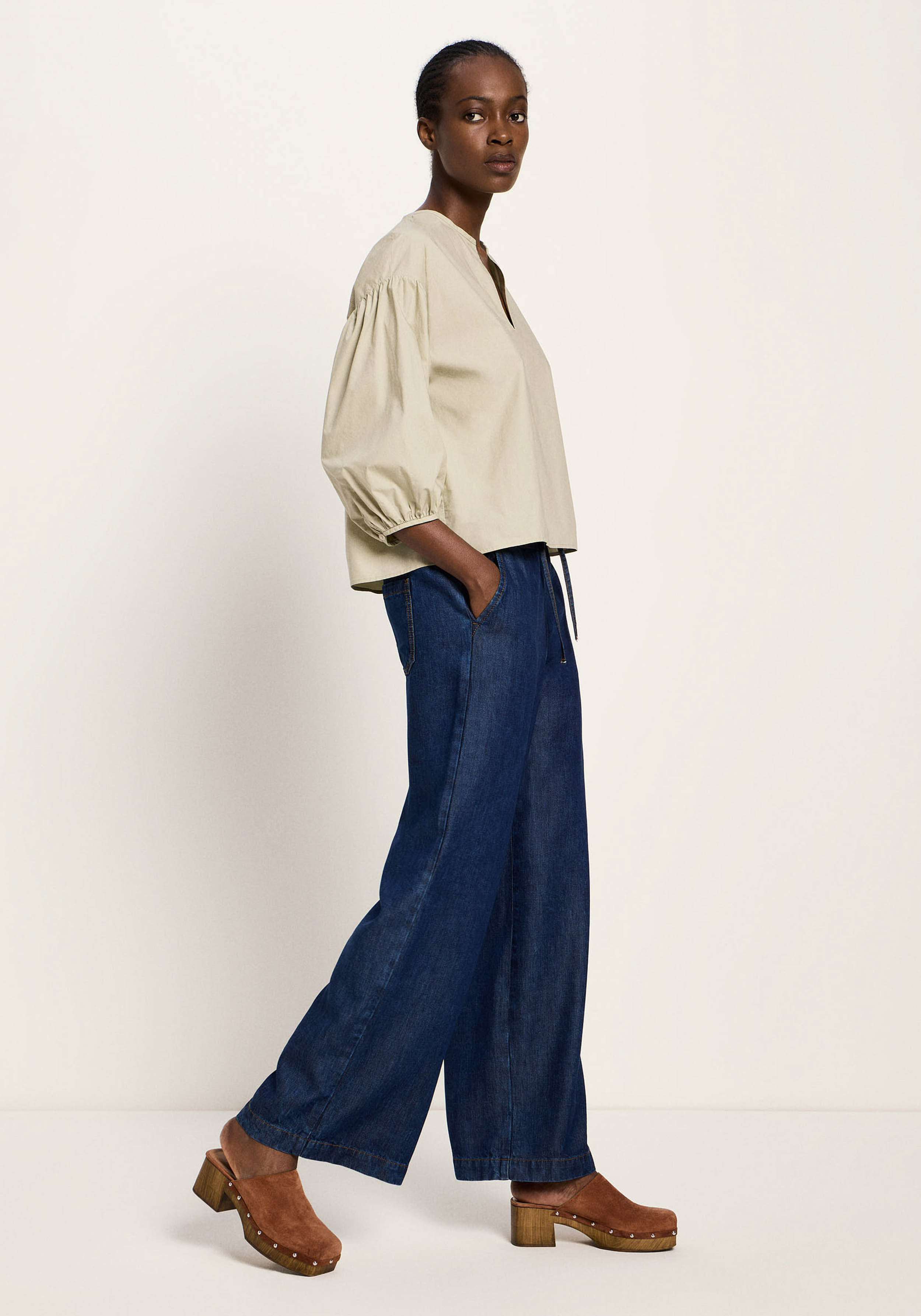 Lanius Jeans mit Kordelzug Dark Blue Denim