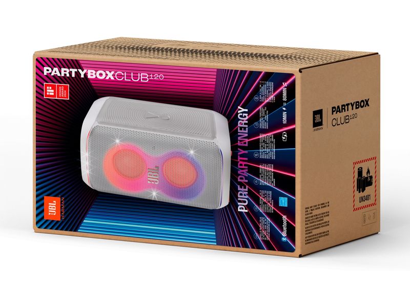 JBL Bluetooth Speaker PartyBox Club 120 Weiss Tragbarer Bluetooth-Party-Lautsprecher