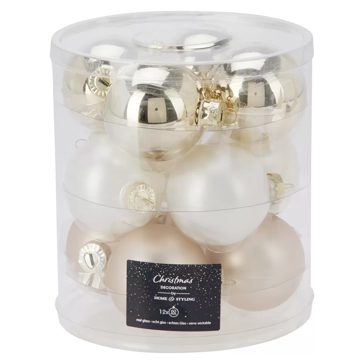 Weihnachtskugel-Set XMAS Champagner