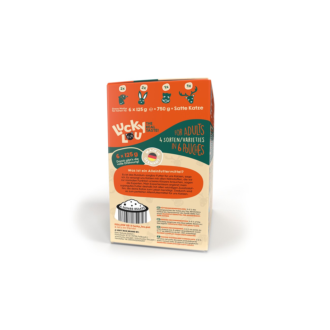 Lucky Lou Nassfutter Katze Adult Wild Mix-Box 6x125 g