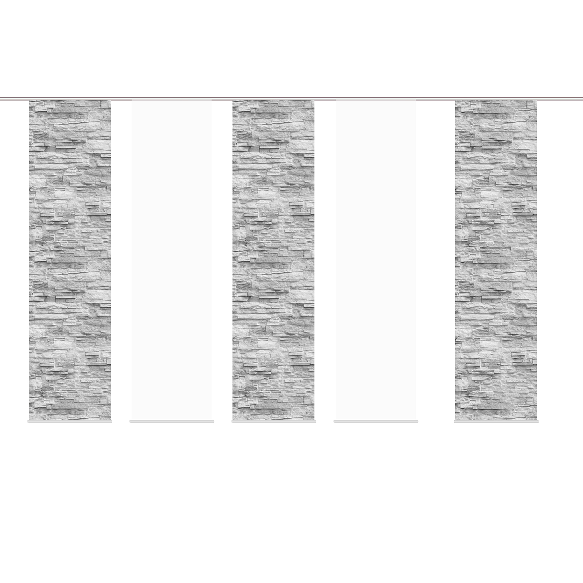 5-teiliges Schiebevorhang-Set WALLI - anthrazit - je 60x245 cm