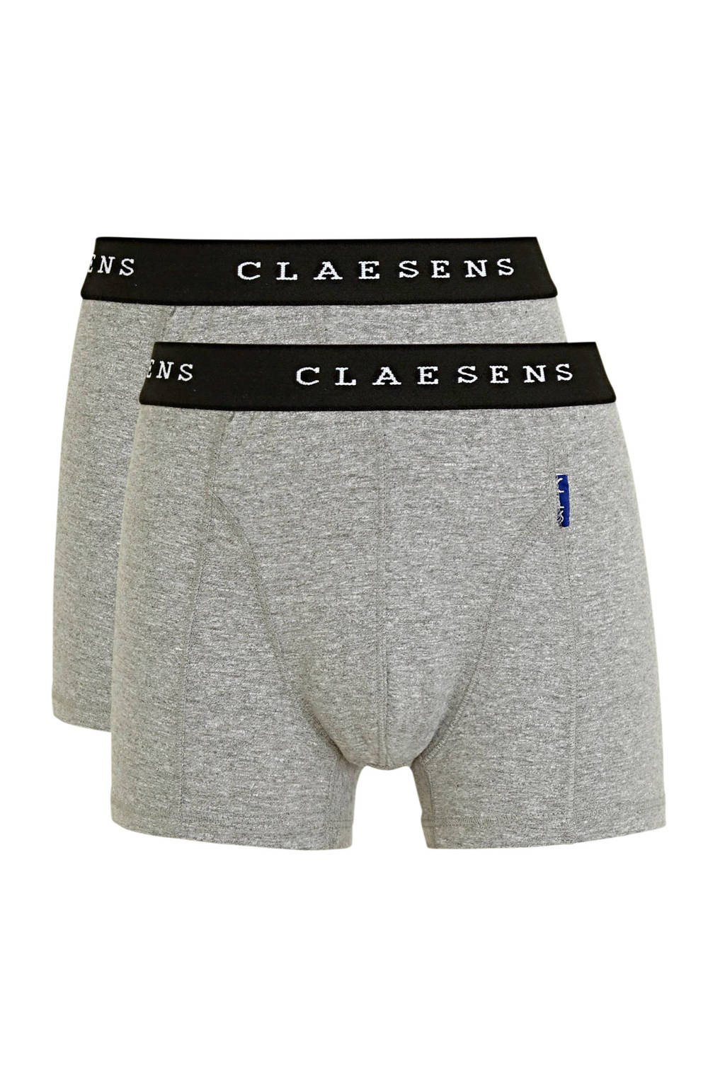 Strak in de bandboxershort - set van 2 grijs melange/wit