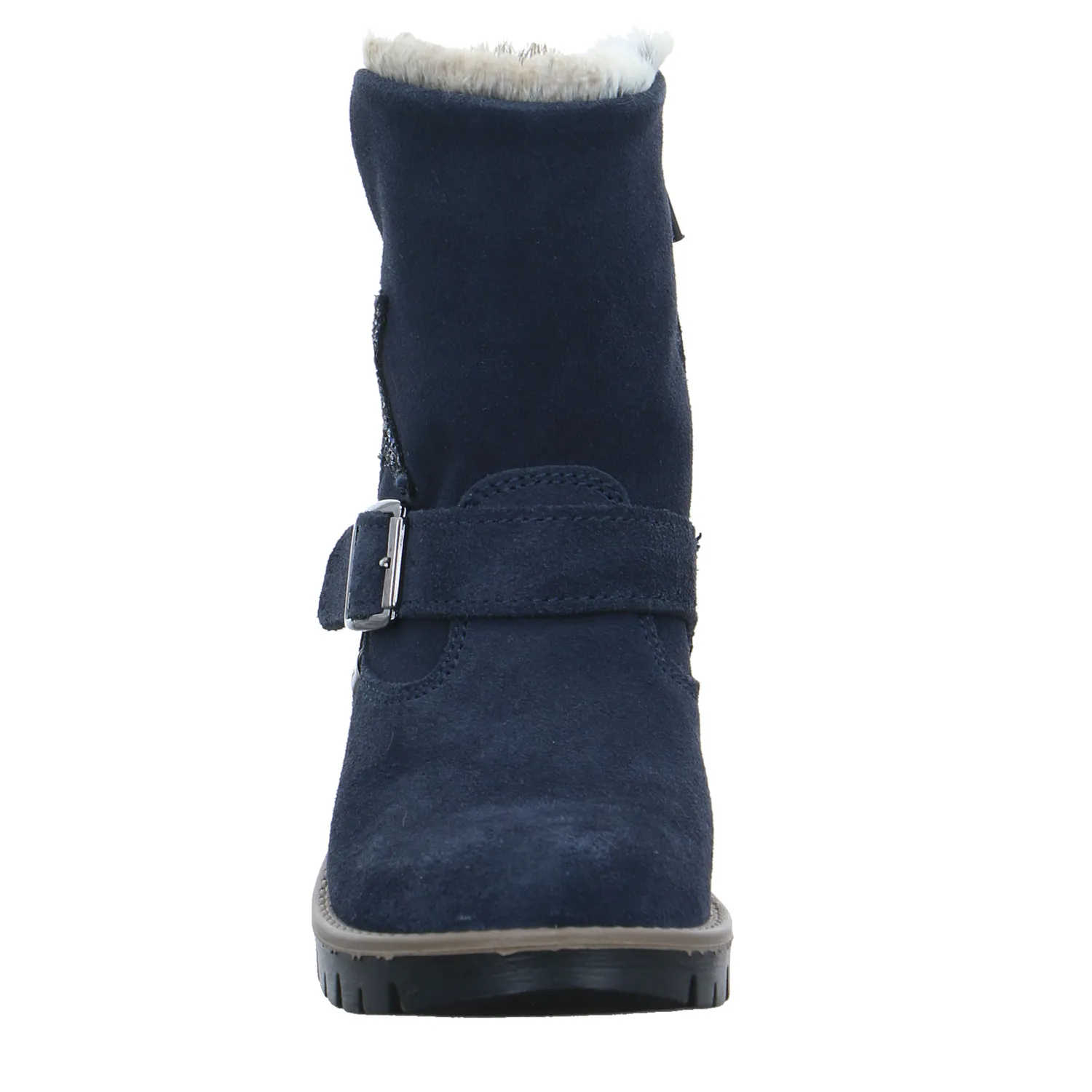 SCHUHENGEL Kleinkinder-Winterstiefel Dunkelblau Leder  Stiefelette