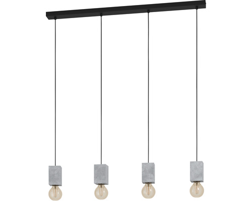 Hanglamp, 4-lichts, HxL 110x92,5 cm, zwart/grijs